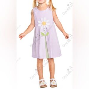 Gymboree Girls Purple/White Striped Daisy Seersucker Shift Dress Size 5T